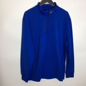 Nike Golf Mens 1/4 Zip Blue Long Sleeve Fleece Pullover Shirt - sz XL